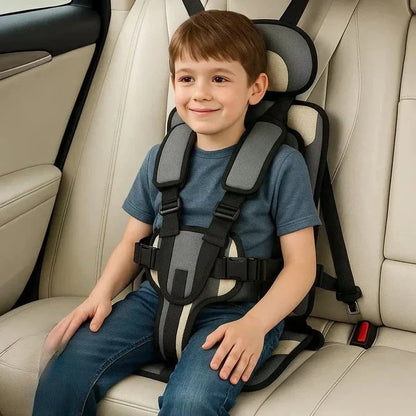 Portable Child Car Seat with Five-Point Safety Harness for Travel