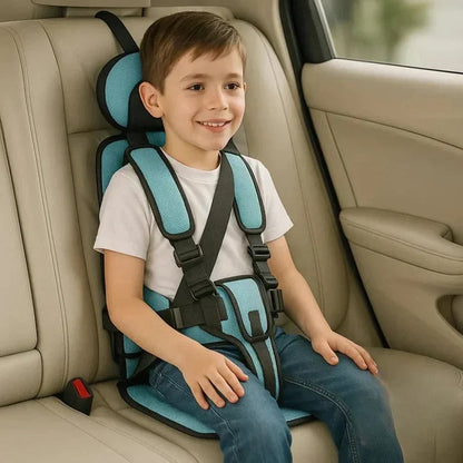 Portable Child Car Seat with Five-Point Safety Harness for Travel