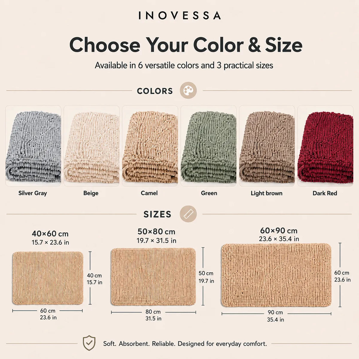 Kaelis Absorbent Chenille Bath Mat