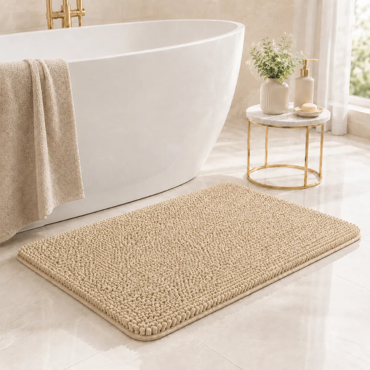 Kaelis Absorbent Chenille Bath Mat