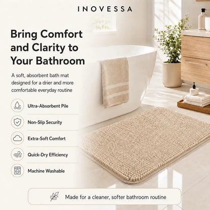 Kaelis Absorbent Chenille Bath Mat