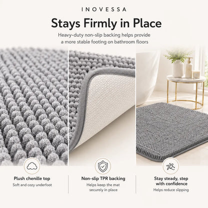 Kaelis Absorbent Chenille Bath Mat