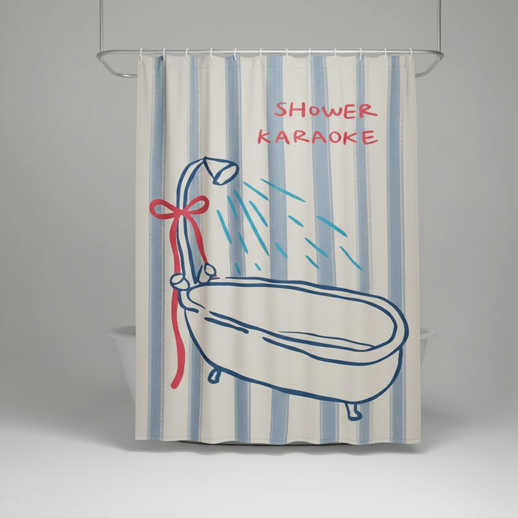Korean fabric shower curtain - AquaGuardCurtain