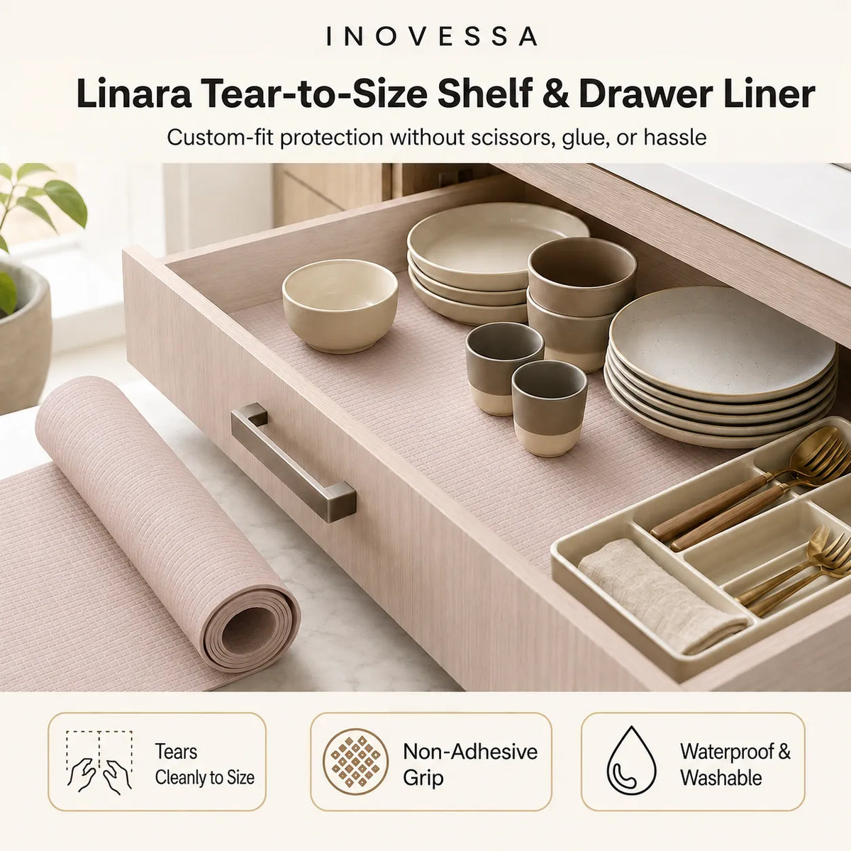 Linara Tear-to-Size Shelf & Drawer Liner