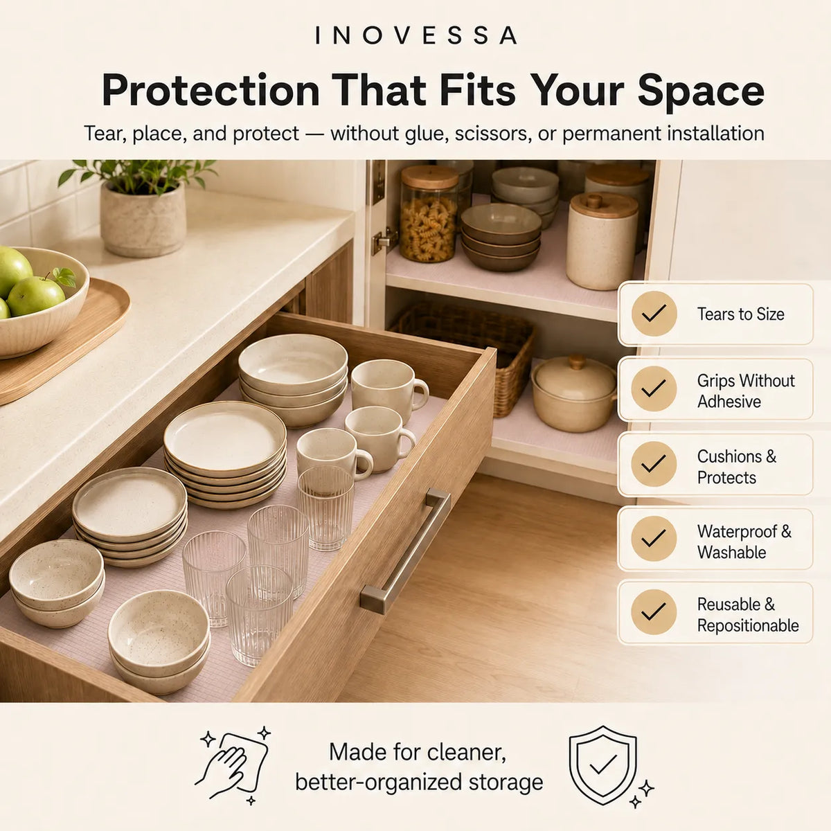 Linara Tear-to-Size Shelf & Drawer Liner
