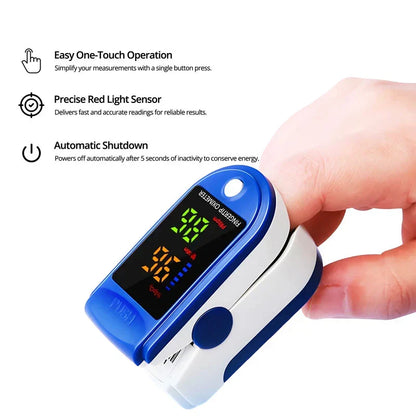 Fingertip Pulse Oximeter HD LED Display Portable One-Button