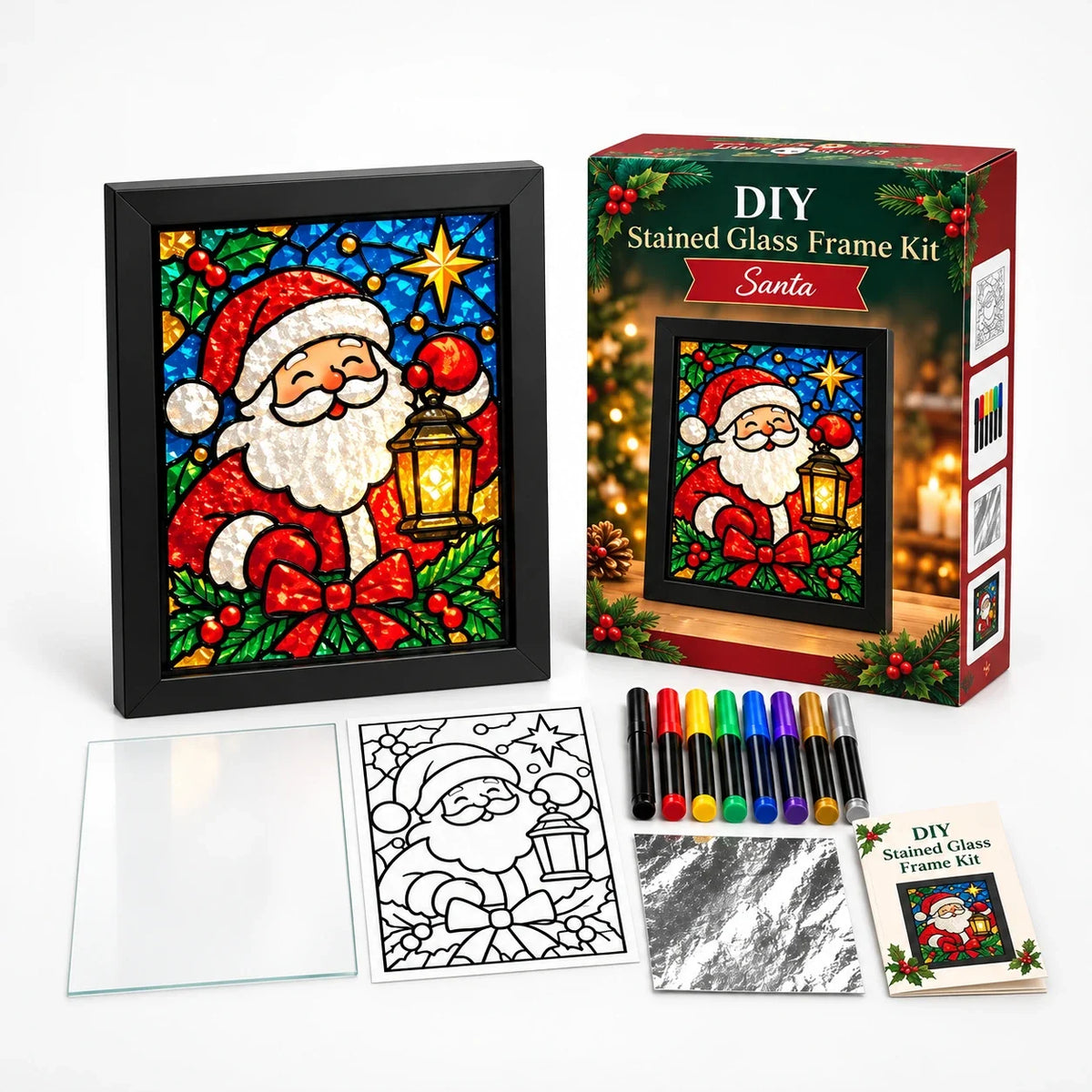 NoelGlow – Foil-Backed Christmas Stained Glass Art Kit