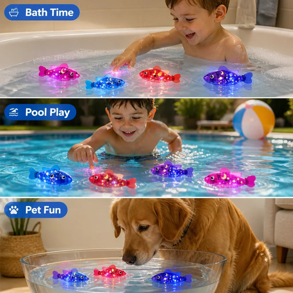 LumiDrift™ 4-pcs — Transform Bath Time Into Magical Light and Laughter