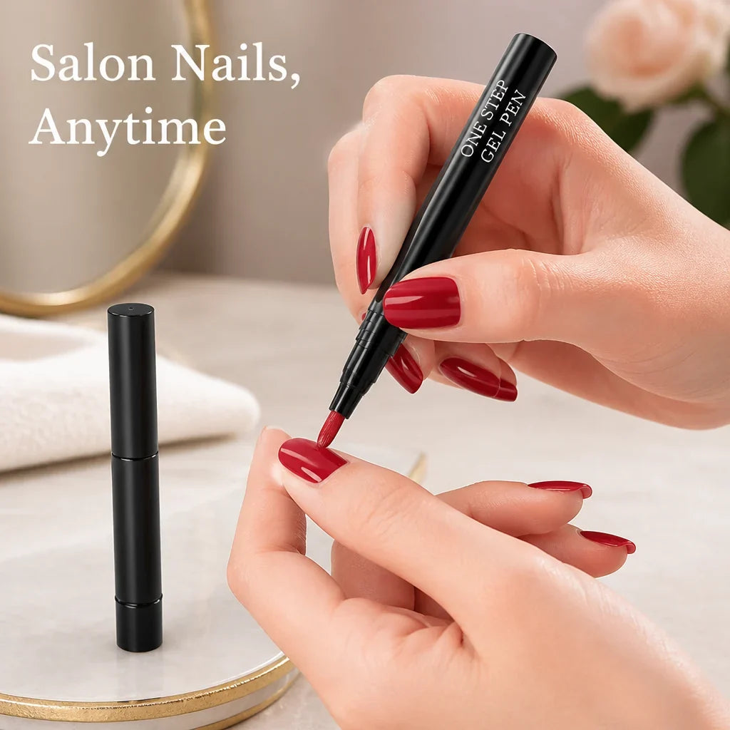 Geloria™ All-in-One Gel Pen — Flawless, Fade-Proof Nails That Shine Through Everything