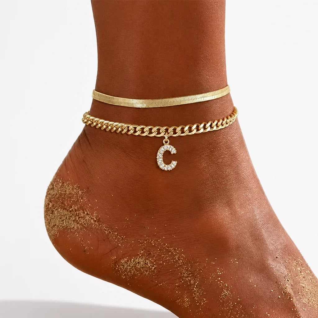 Velmora™ Gold Initial Anklets — Wear Your Unique Story with Effortless Grace