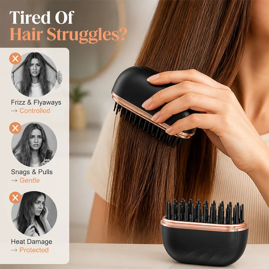 SilkComb™ Cordless Hair Straightener Comb — Transform Your Hair Into Silky, Radiant Perfection Instantly