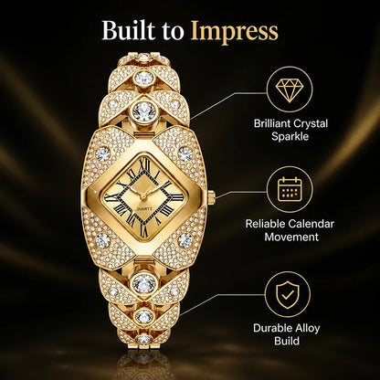 Aurelia™ Quartz Bracelet Watch — Command Every Room with Dazzling Confidence and Timeless Precision