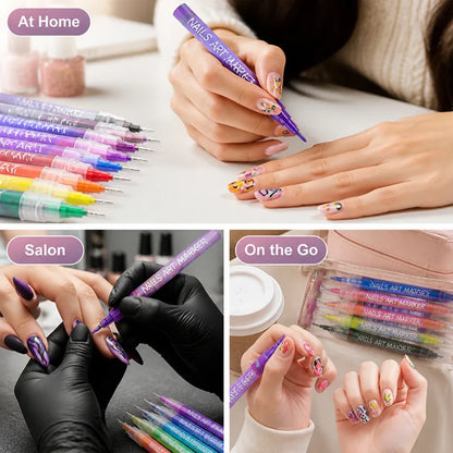 ManiSketch™ 12-Color Nail Art Marker Set — Create Jaw-Dropping Designs That Turn Heads Instantly