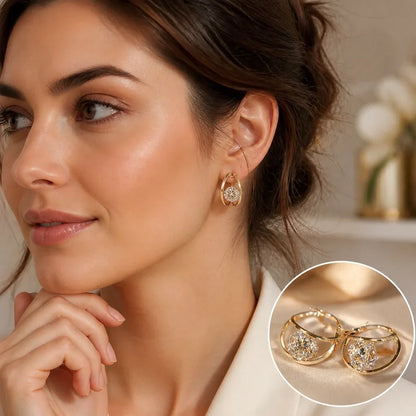 Eloria™ Double Hoop Earrings — Command Every Room with Effortless Glow and Weightless Confidence