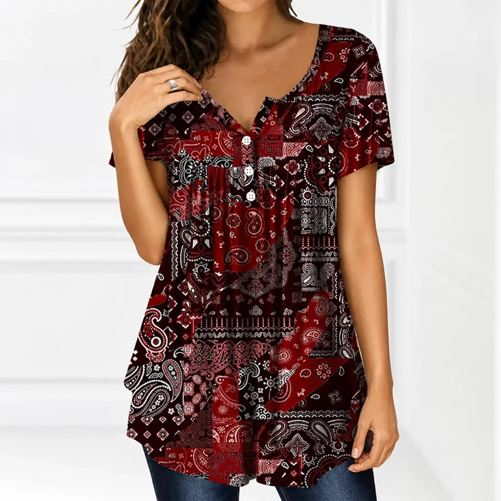 Lunessa™ V-Neck Top — Breeze Through Your Day in Effortless Cool Confidence