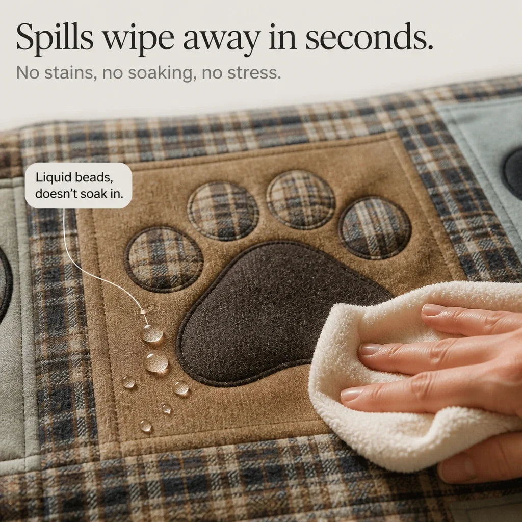 Pawhaven – Paw Print Flannel Throw Blanket