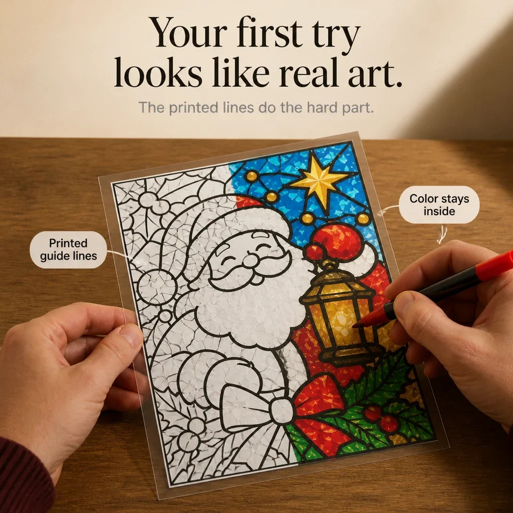 NoelGlow – Foil-Backed Christmas Stained Glass Art Kit