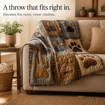 Pawhaven – Paw Print Flannel Throw Blanket