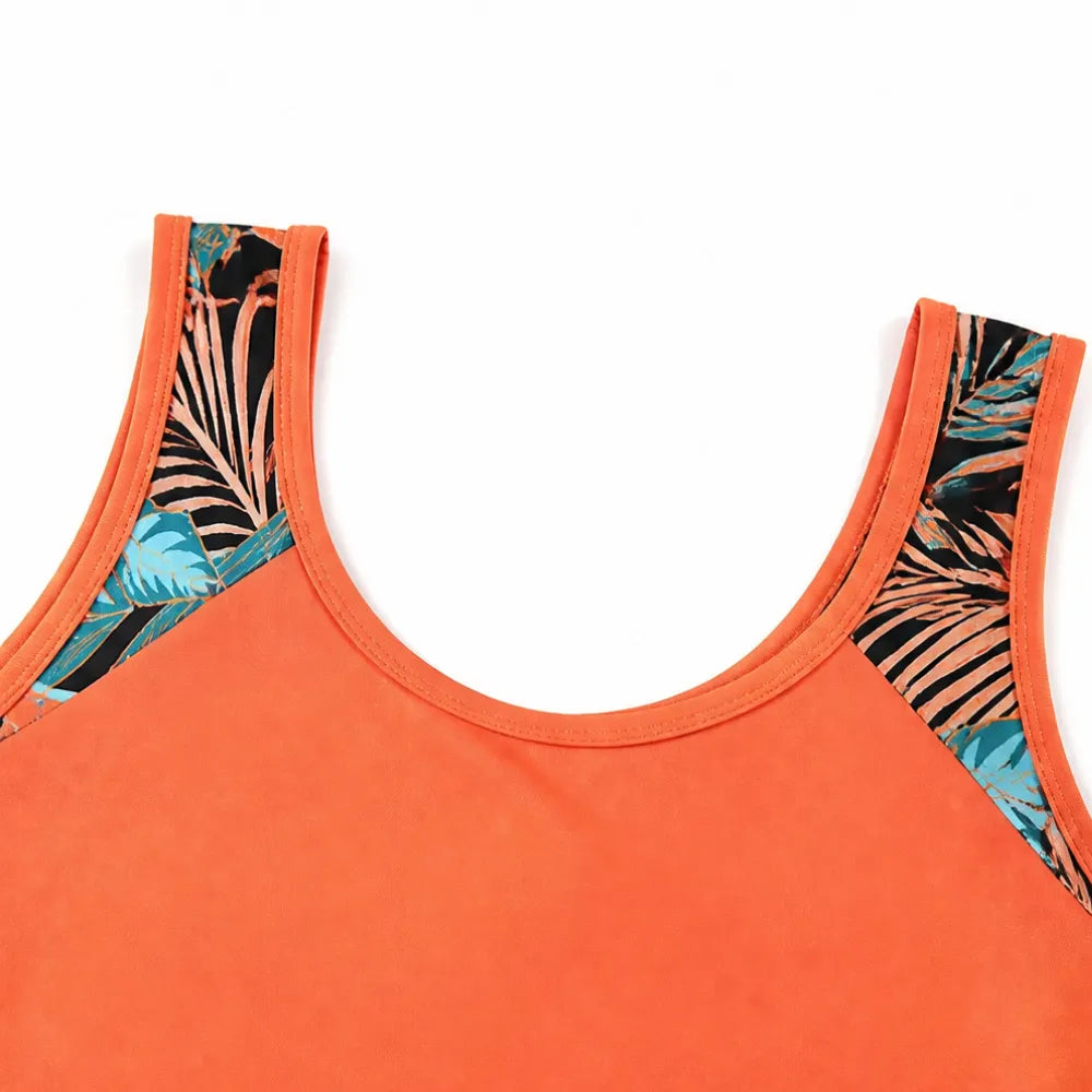 Solvea – Colorblock Tankini and Shorts Swim Set