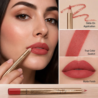 Poutelle™ 12-Shade Lip Liner Collection — Lock In All-Day Bold Beauty Without a Single Smudge
