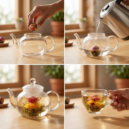 Blooming Flower Tea Balls 18 Pieces | Pu-erh Dragon Ball Tea