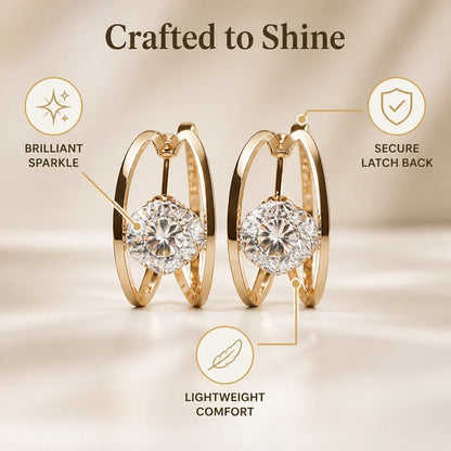 Calyvre™ Double Hoop Earrings — Command Every Room with Effortless Glow and Weightless Confidence