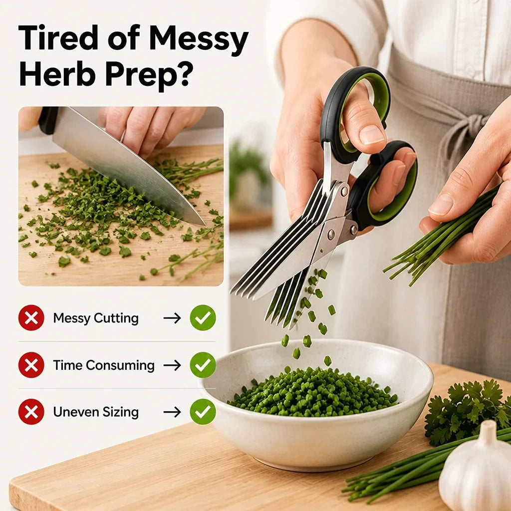 ChopBloom™ Herb Scissors — Slice Faster, Feel the Joy of Effortless Prep