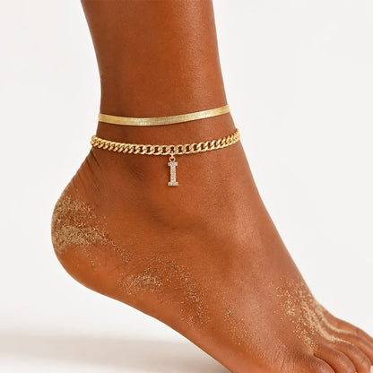 Monograméa™ Gold Initial Anklets — Wear Your Unique Story with Effortless Grace