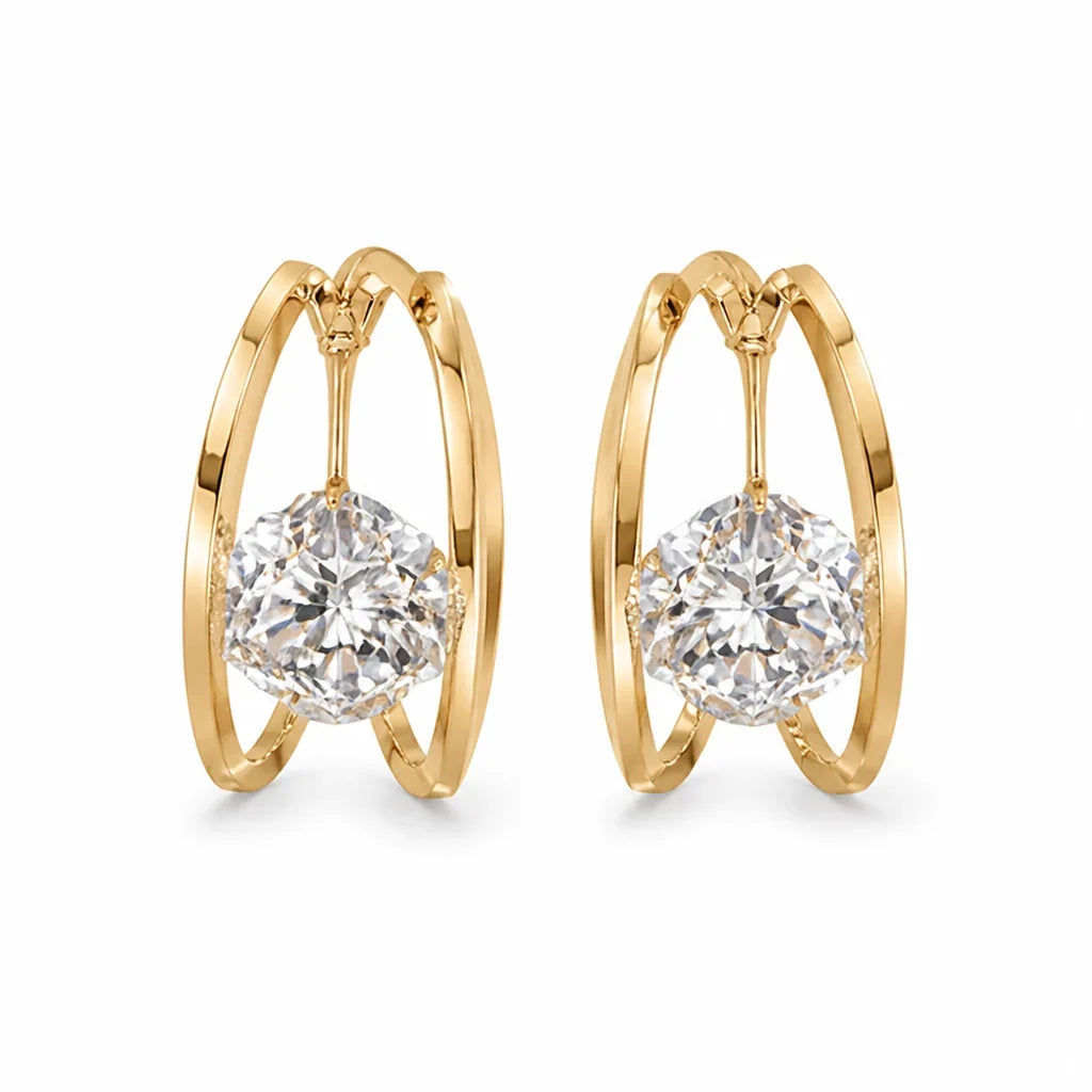 Eloria™ Double Hoop Earrings — Command Every Room with Effortless Glow and Weightless Confidence