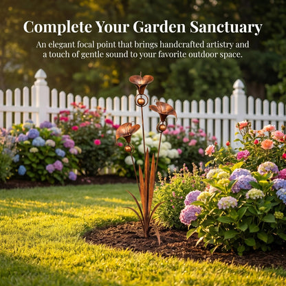 CallaChime™ | Handcrafted Garden Stake with Wind Chimes