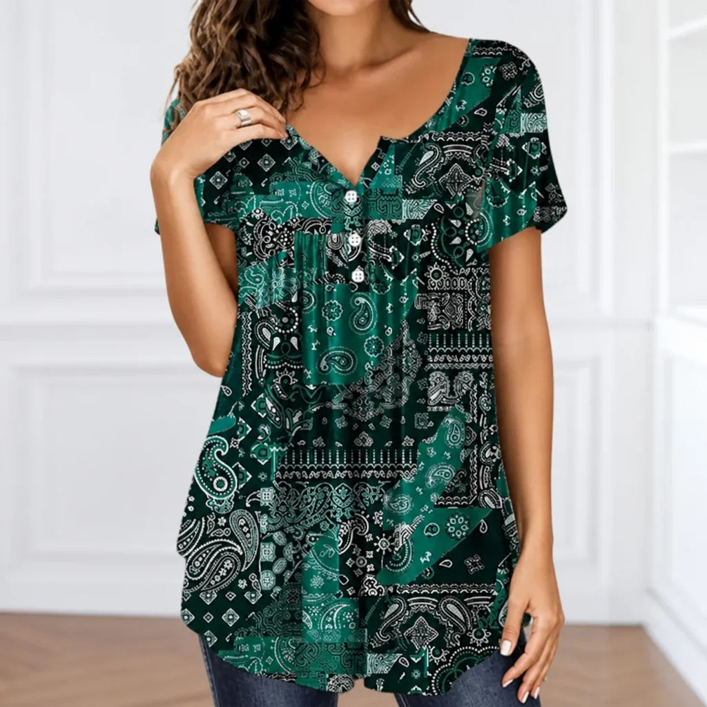 Lunessa™ V-Neck Top — Breeze Through Your Day in Effortless Cool Confidence