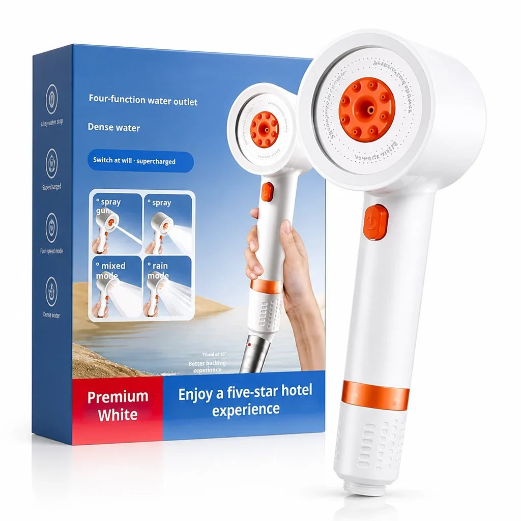 FlowSwitch™ 4-Mode Shower Head — high-pressure handheld shower head with multiple spray modes