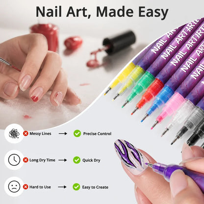 ManiSketch™ 12-Color Nail Art Marker Set — Create Jaw-Dropping Designs That Turn Heads Instantly