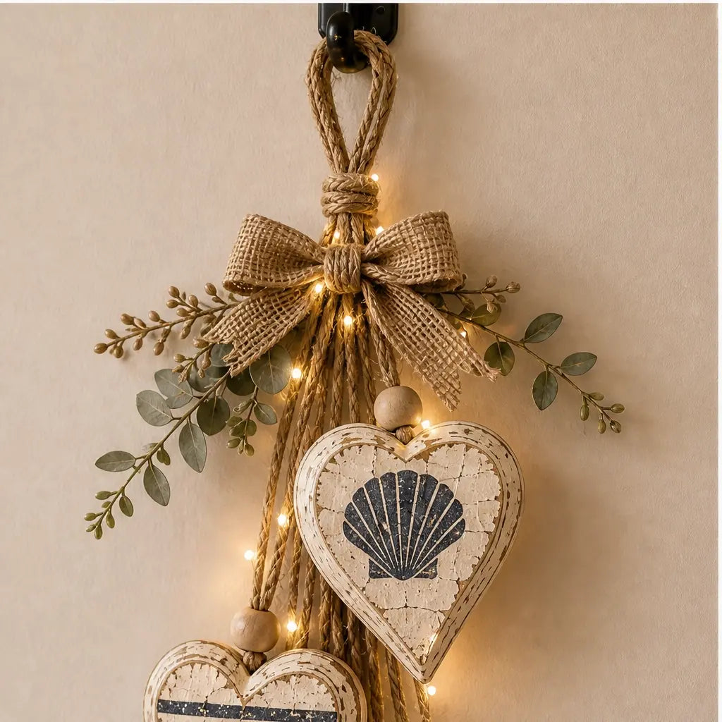 Hearthwick – Layered 5-Heart Rustic Hanging Wall Decor
