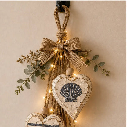 Hearthwick – Layered 5-Heart Rustic Hanging Wall Decor