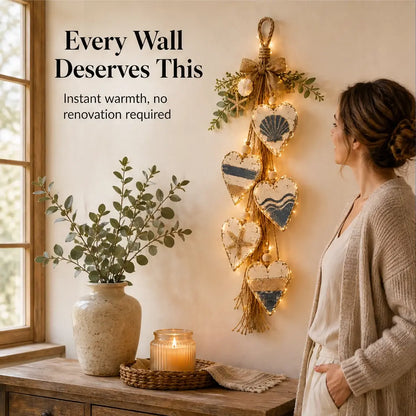 Hearthwick – Layered 5-Heart Rustic Hanging Wall Decor