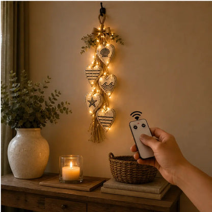 Hearthwick – Layered 5-Heart Rustic Hanging Wall Decor
