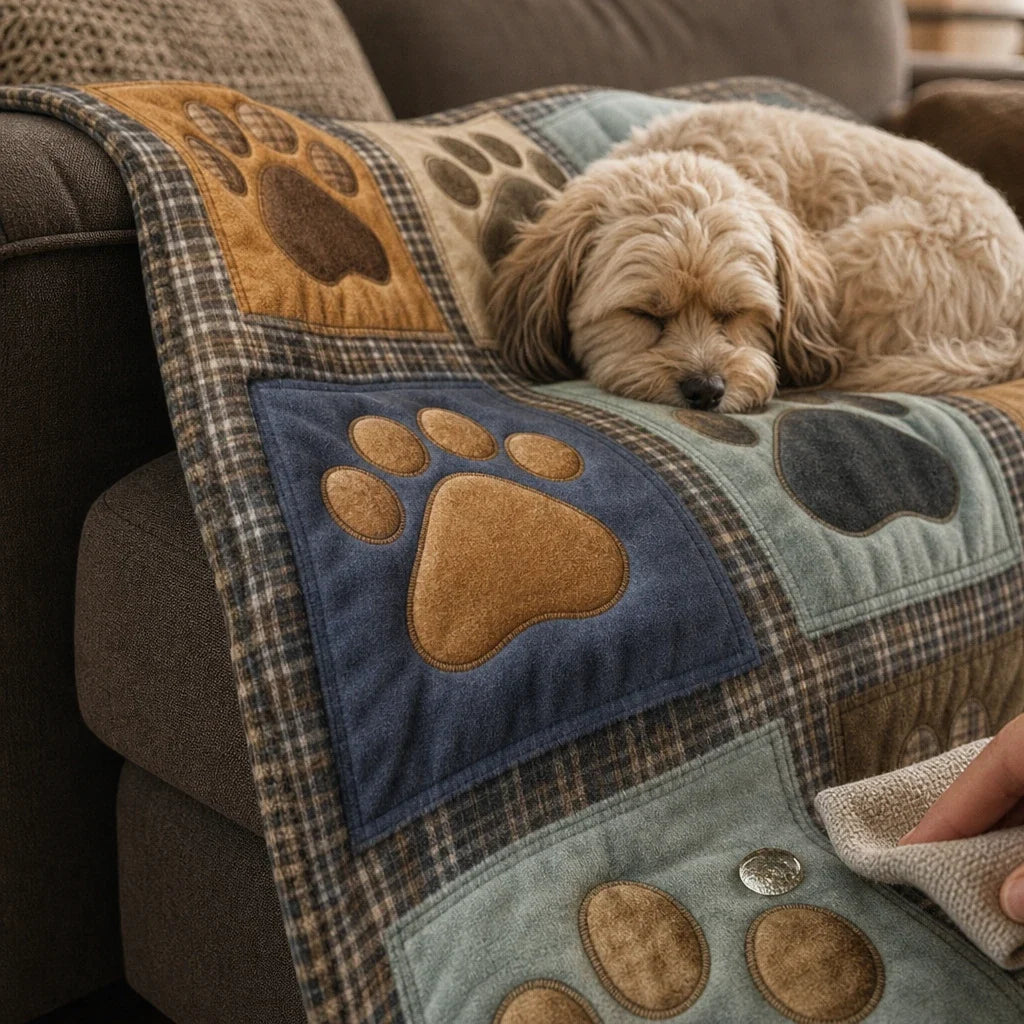 Pawhaven – Paw Print Flannel Throw Blanket