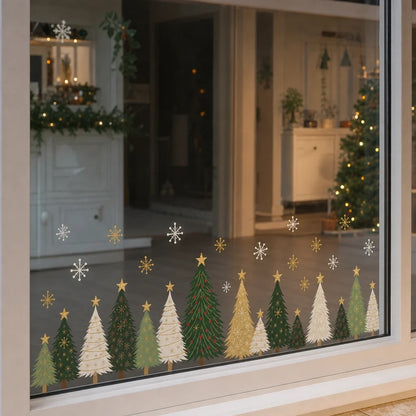 Pine & Merry – Christmas Tree And Snowflake Window Stickers