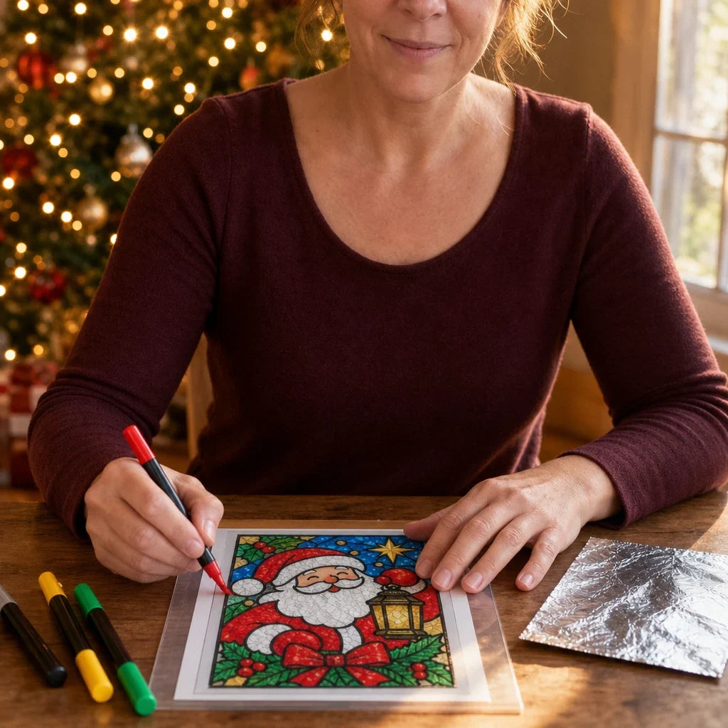 NoelGlow – Foil-Backed Christmas Stained Glass Art Kit