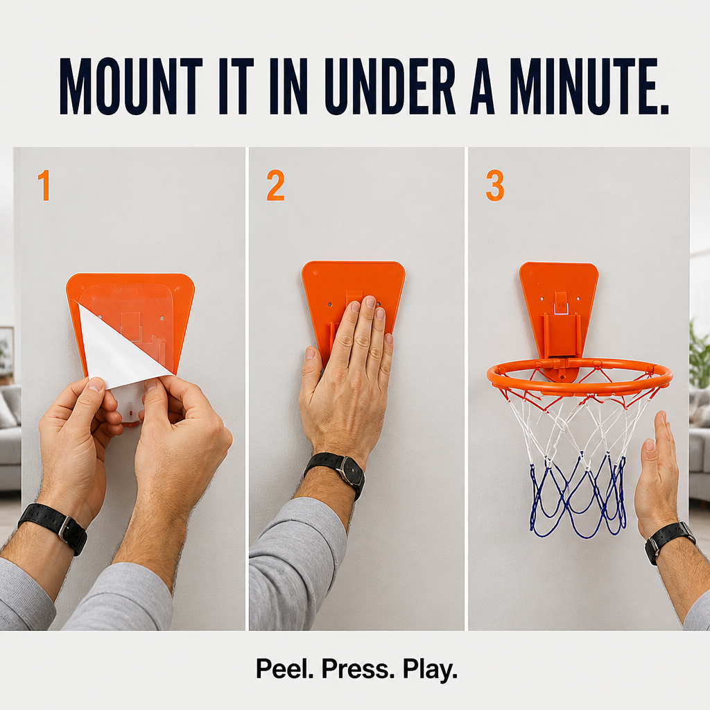 Silent Indoor Basketball Hoop – No Drill Installation Required