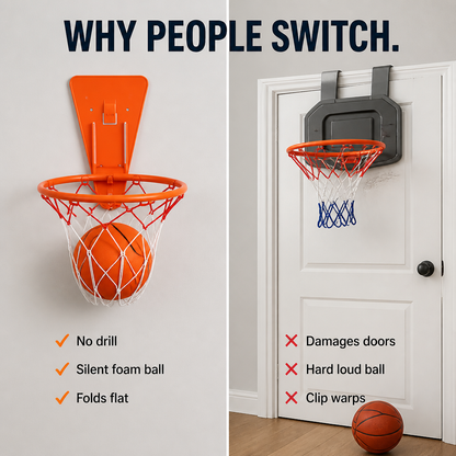 Silent Indoor Basketball Hoop – No Drill Installation Required