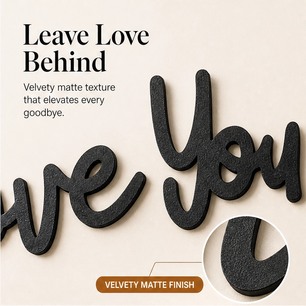 Wrenhollow – "Love You, Bye" No-Drill Wooden Entryway Sign