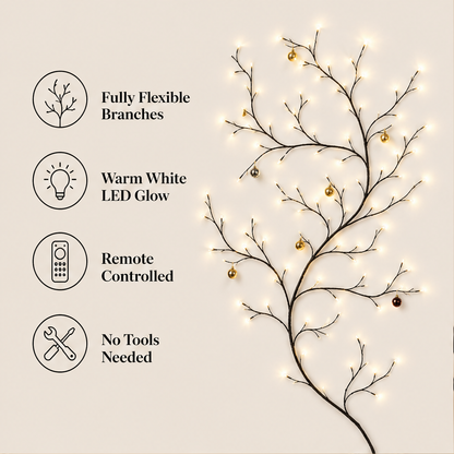 Glowvine – Flexible Branch LED Wall Light for Christmas Decor + 50% OFF