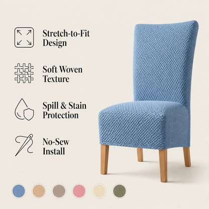 Woveth – Stretch-Fit Checkered Chair Cover for Instant Dining Room Upgrade + 50% OFF