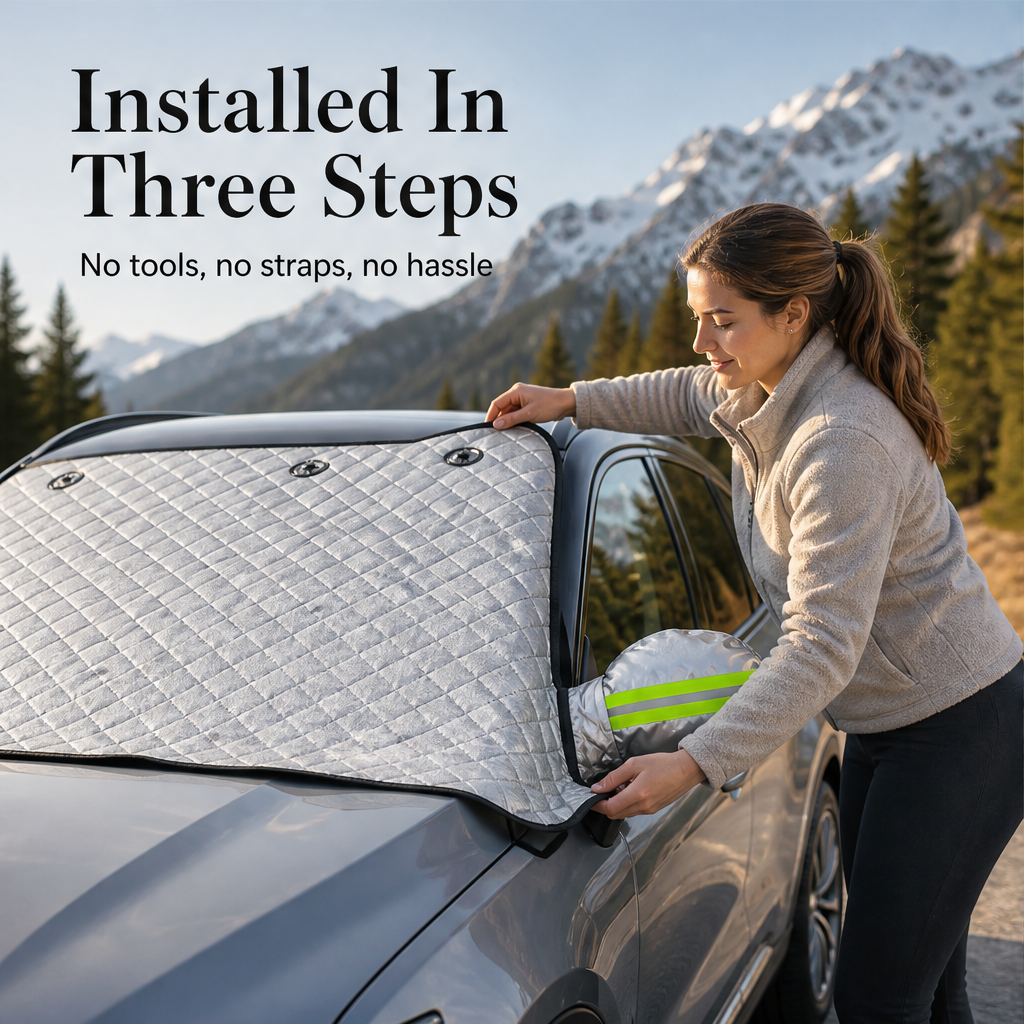 Windarmor – Magnetic All-Season Windshield Cover for Sun, Frost & Snow + 50% OFF
