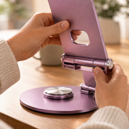 Steelix – 360° Rotating All-Metal Desktop Phone Stand + 50% OFF
