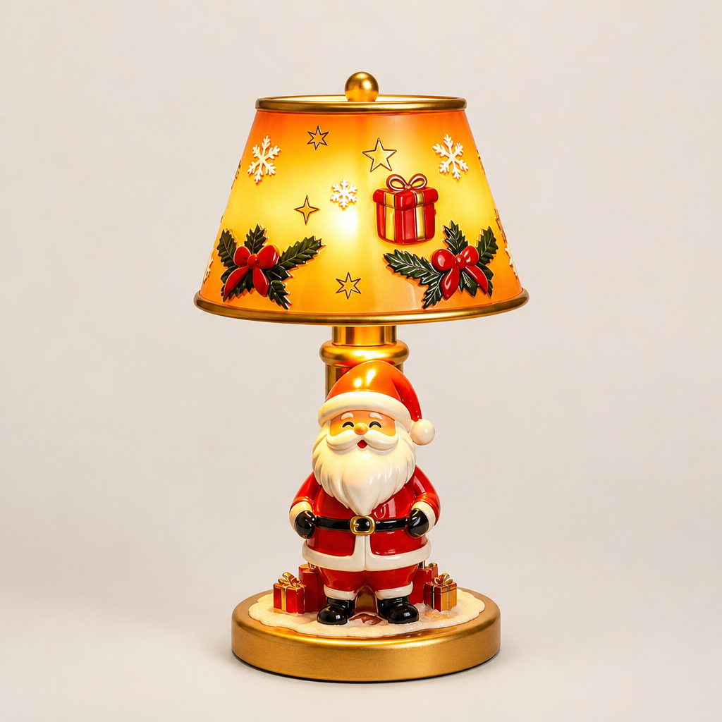 Hollowick – Hand-Painted Resin Santa Table Lamp with Warm Night Glow + 50% OFF