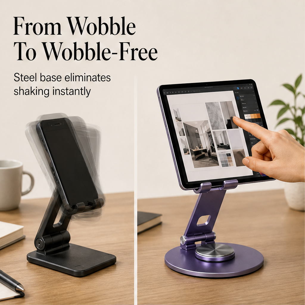 Steelix – 360° Rotating All-Metal Desktop Phone Stand + 50% OFF
