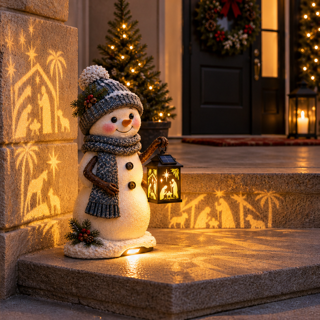 Hollowick – Solar Nativity Lantern Snowman Step Light + 50% OFF
